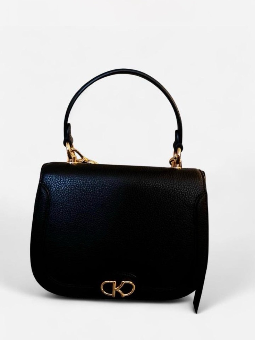 kate spade Black Pebbled Leather Top-Handle Satchel/crossbody with Gold Hardware